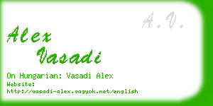 alex vasadi business card